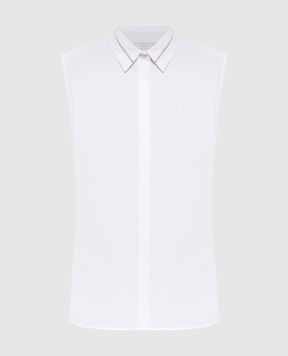 Peserico White sleeveless shirt A08500J0A8928