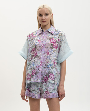 Christy Lynn Rosa linen print shirt CLB356F55