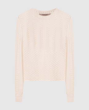 Twinset Beige jumper with openwork pattern 262TP3124