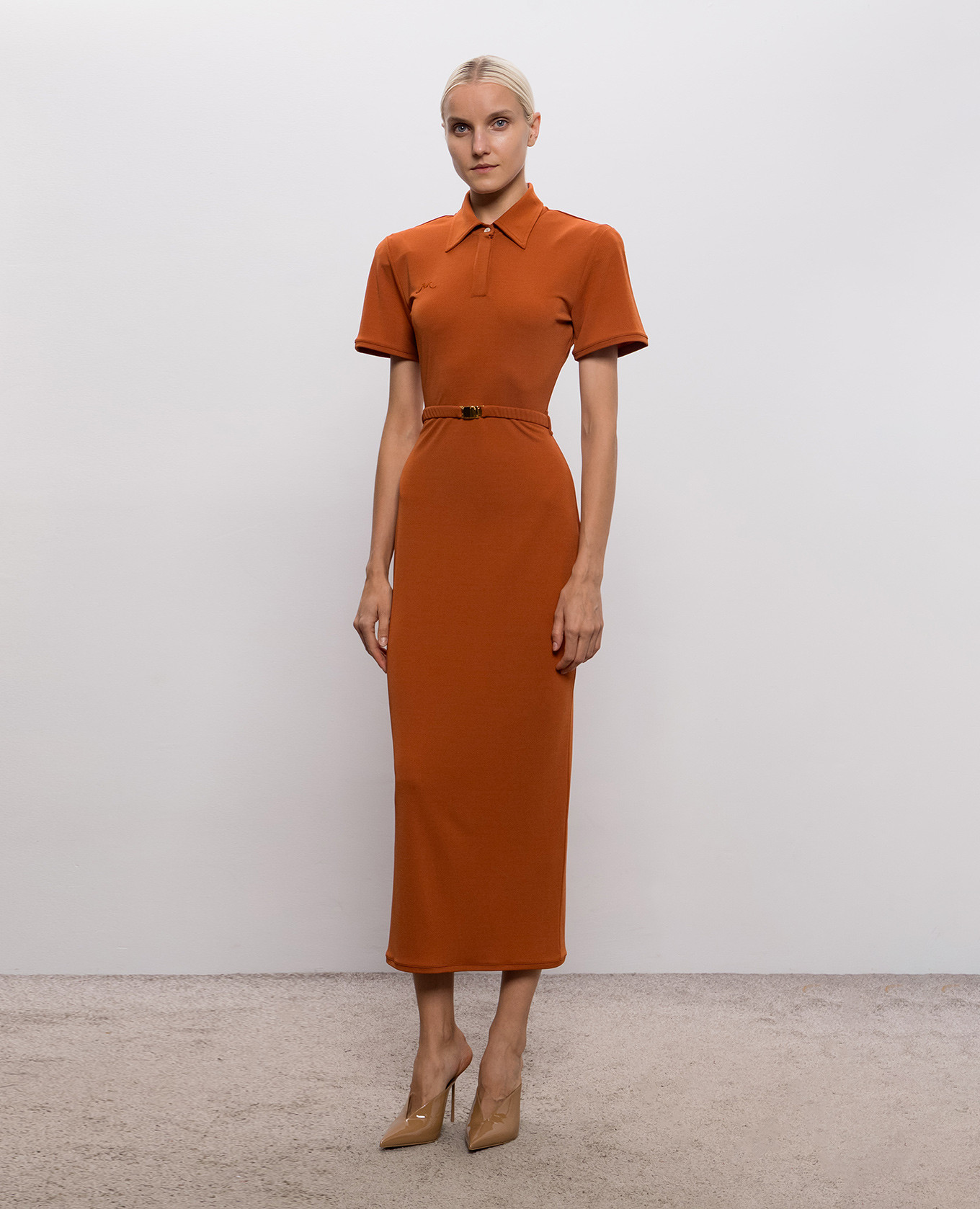 Brown midi dress Rowen Rose 3