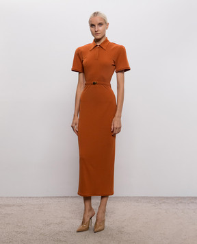Rowen Rose Brown midi dress RRJ101L