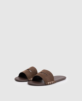 JW Anderson Brown suede flip-flops FL0010LA0364