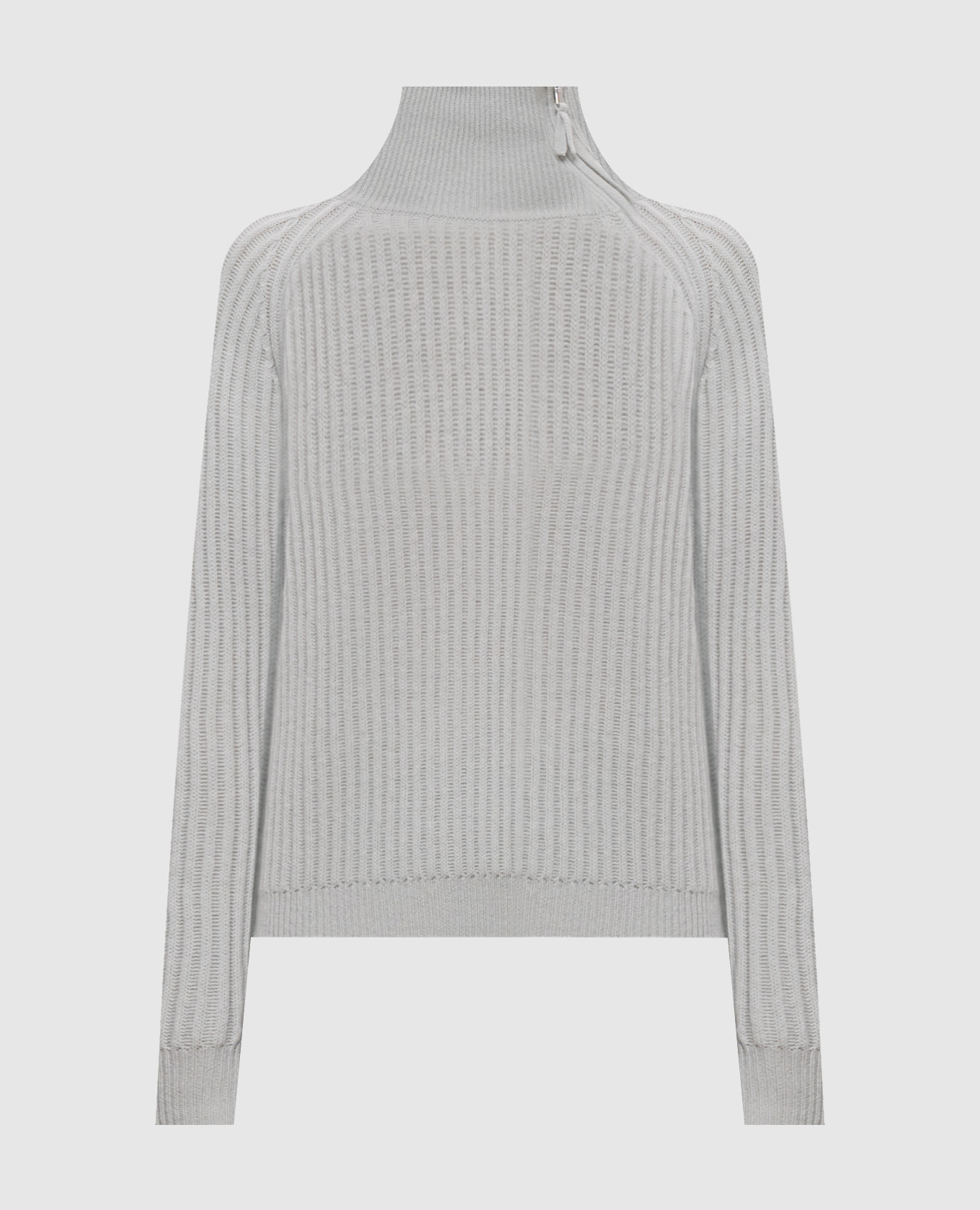 Wool and cashmere sweater with zipper