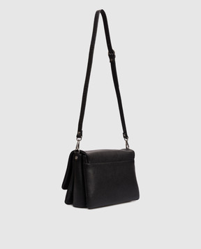 Gianni Notaro Dollaro black leather messenger bag 218DOLLARONIKEL