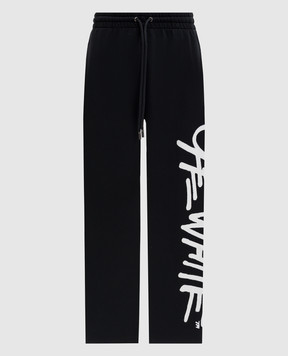 Off-White Black sweatpants with contrast logo print 44MCH05AS26F00B