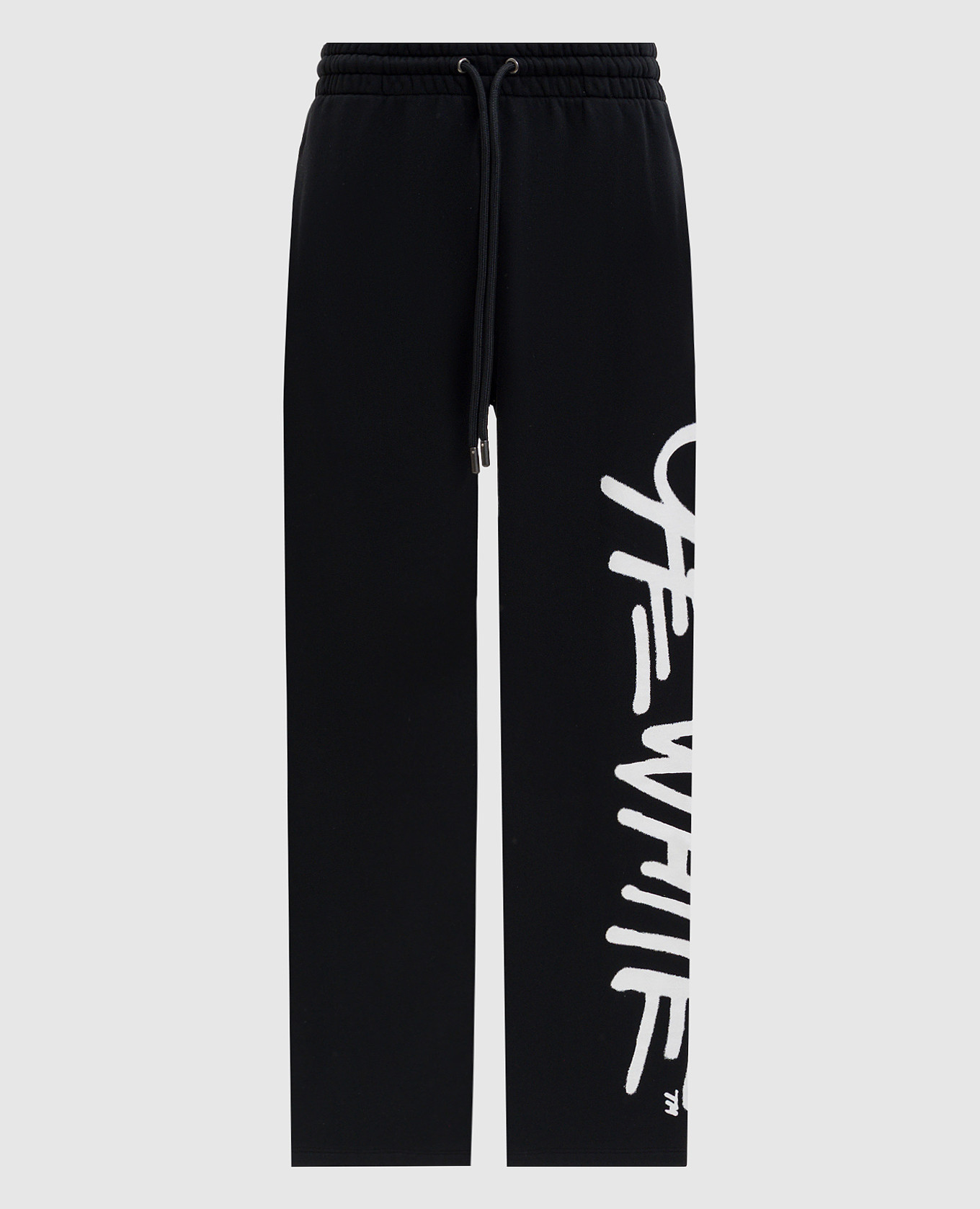 Black sweatpants with contrast logo print