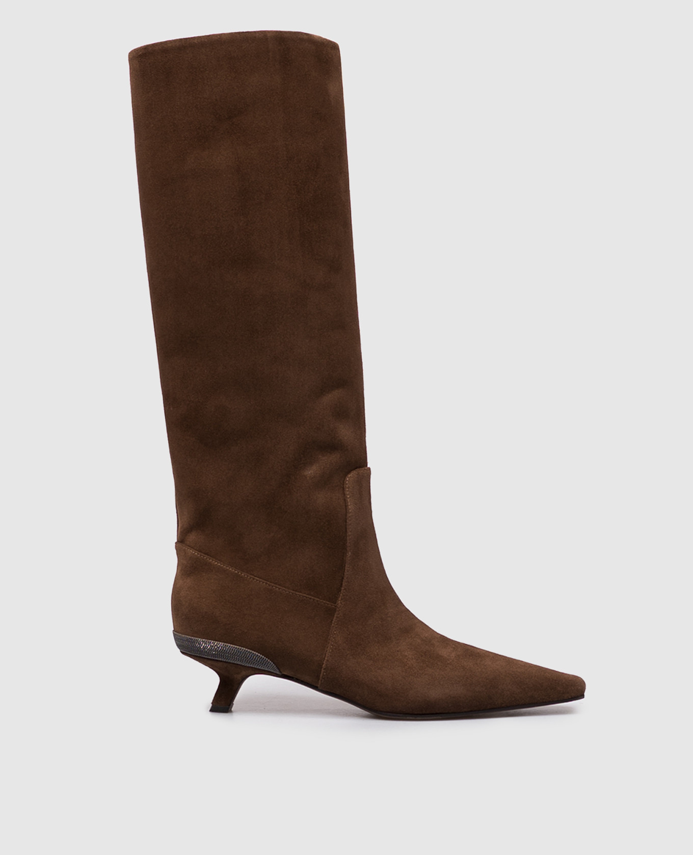 

Brown suede boots with monil chain Brunello Cucinelli