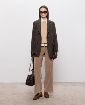 Peserico Brown patterned wool jacket S21474Z08397