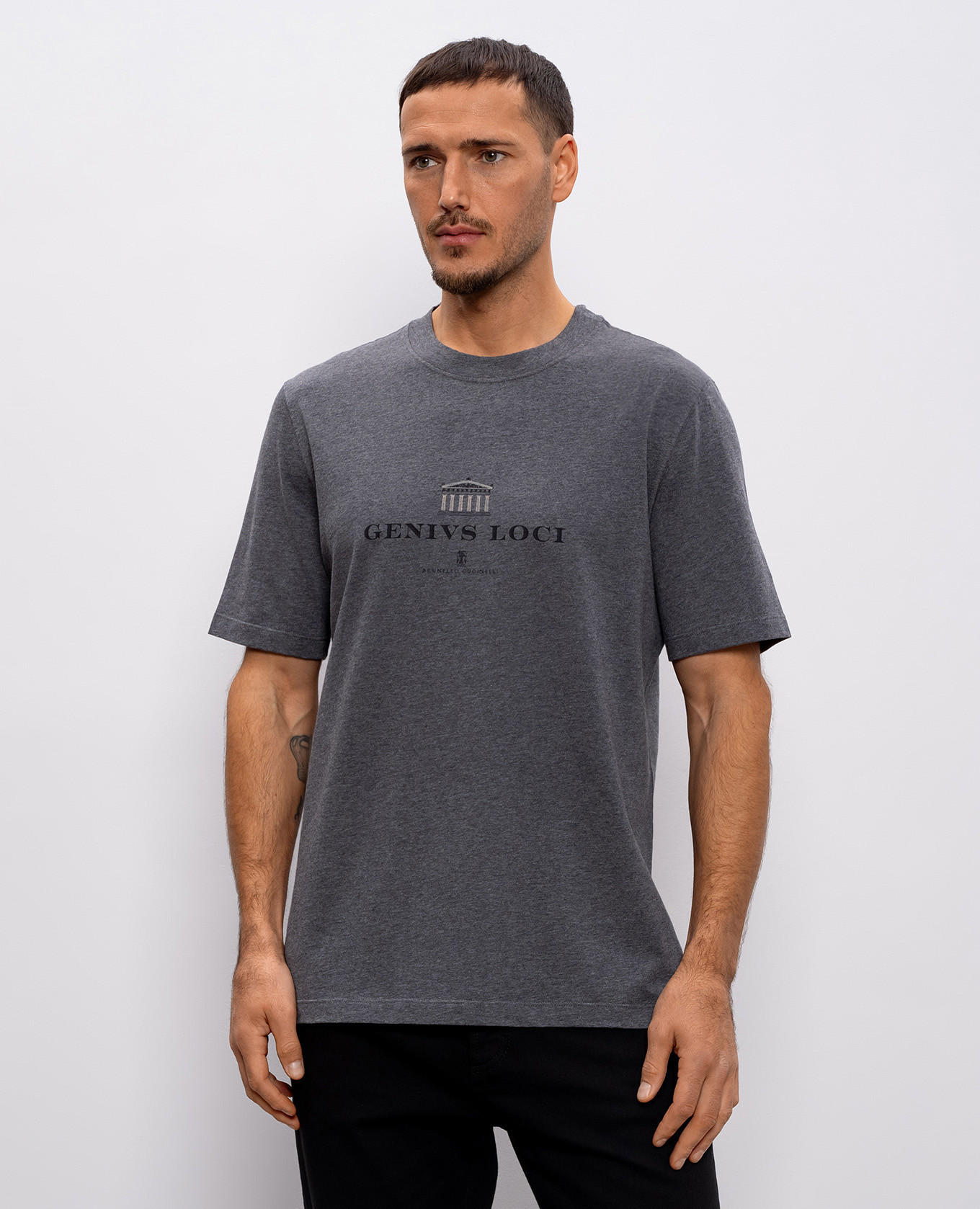Genius Loci grey melange t-shirt Brunello Cucinelli 2