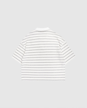 Brunello Cucinelli Children's striped polo shirt with lurex BQ987T481A