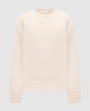 Saint Laurent Beige insulated sweatshirt with monogram embroidery 859817Y36SW