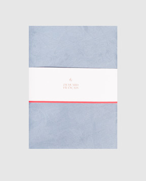 Le Jacquard Fraincais Tivoli blue round linen tablecloth 31300