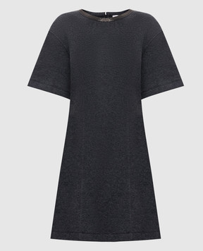 Brunello Cucinelli Gray mini dress with monil chain MD991AB4C1