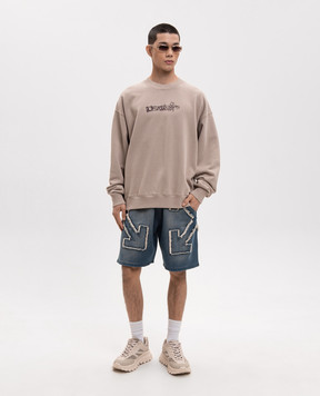 Off-White Burgundy Heraldic Arrow Sweatshirt 44MBA054S26F003