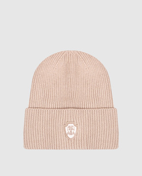 Brunello Cucinelli Beige cashmere hat with logo patch M12541379