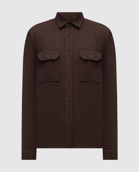 Cashmere&Whiskey Brown shirt with woven pattern 43752091148