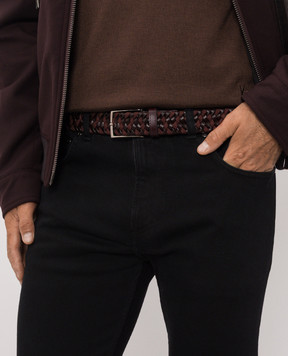 ISAIA Brown combination braided belt FB0074PLF65
