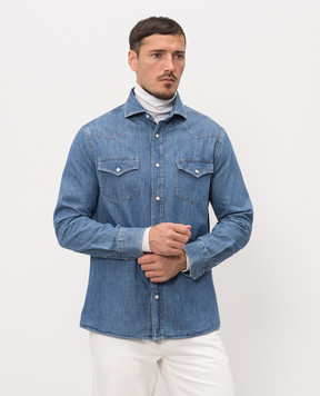 Brunello Cucinelli Blue denim shirt MH1924008