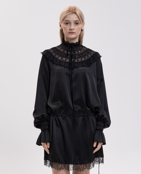 Ann Demeulemeester Armida black silk dress B0014415FA134