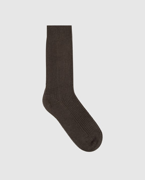LISA YANG Brown cashmere socks Zera 4025100