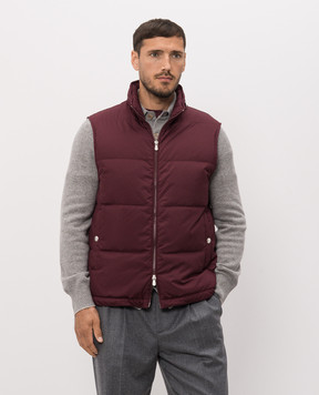 Brunello Cucinelli Burgundy down vest MV4081611