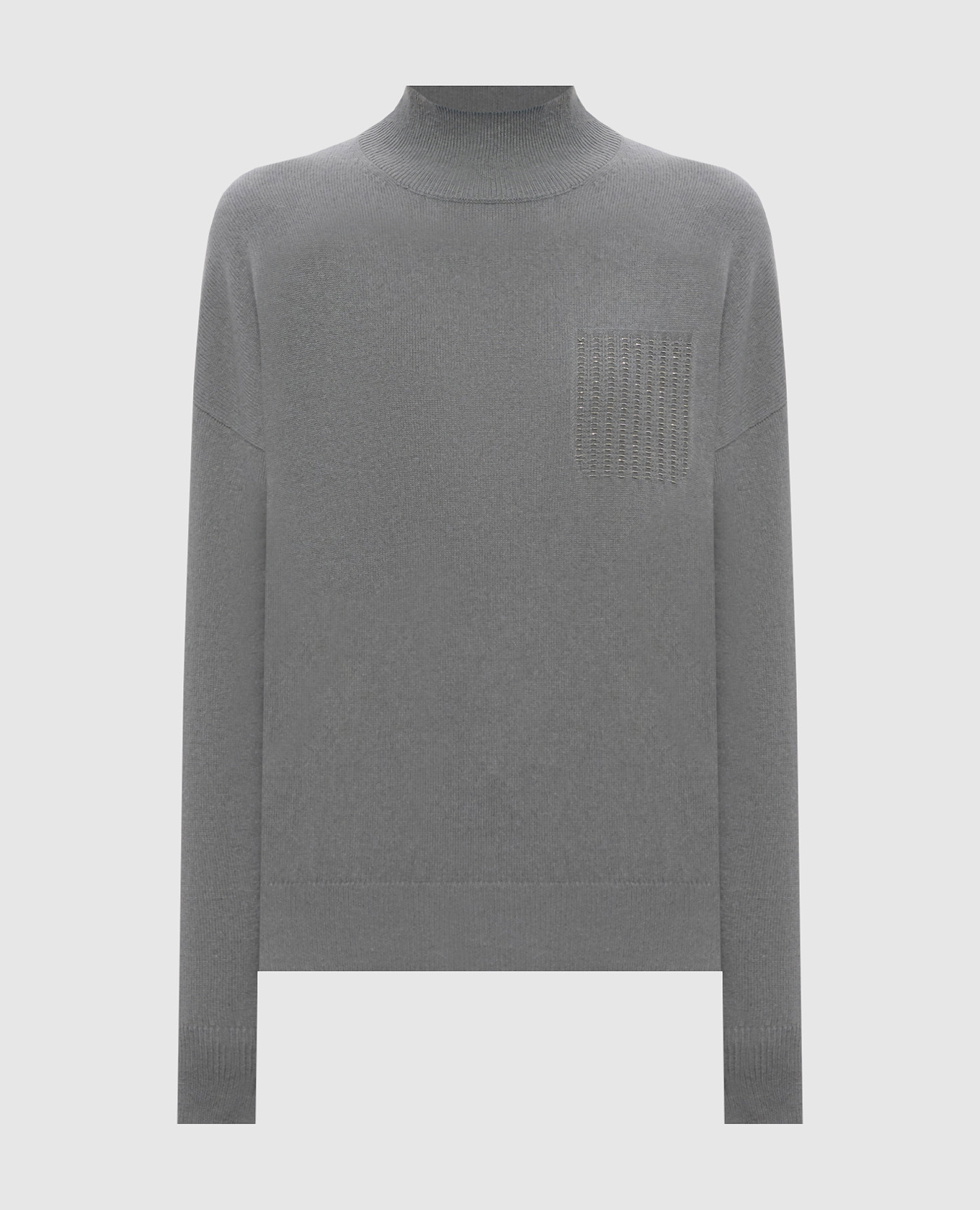 Green wool, silk and cashmere sweater