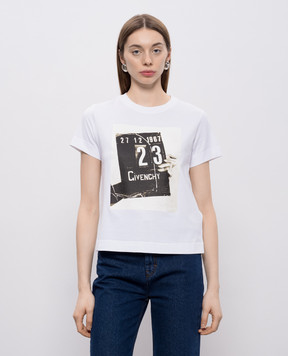 Givenchy White T-shirt with print BW70FJP7A4