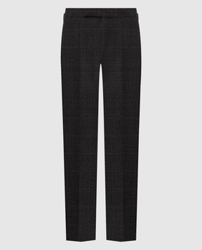 Tom Ford Gray wool checked pants PLSS01W0154