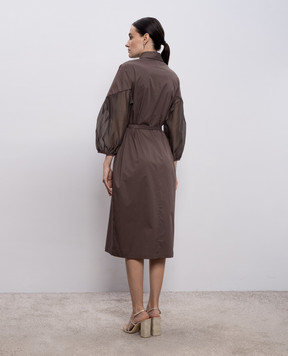 Peserico Brown shirt dress A02729A1979B