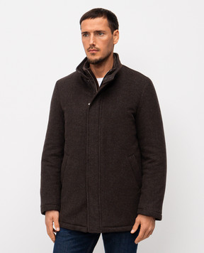 Doriani Cashmere Brown insulated wool jacket A365T125N
