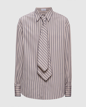 Brunello Cucinelli Beige striped shirt MP704M3A06
