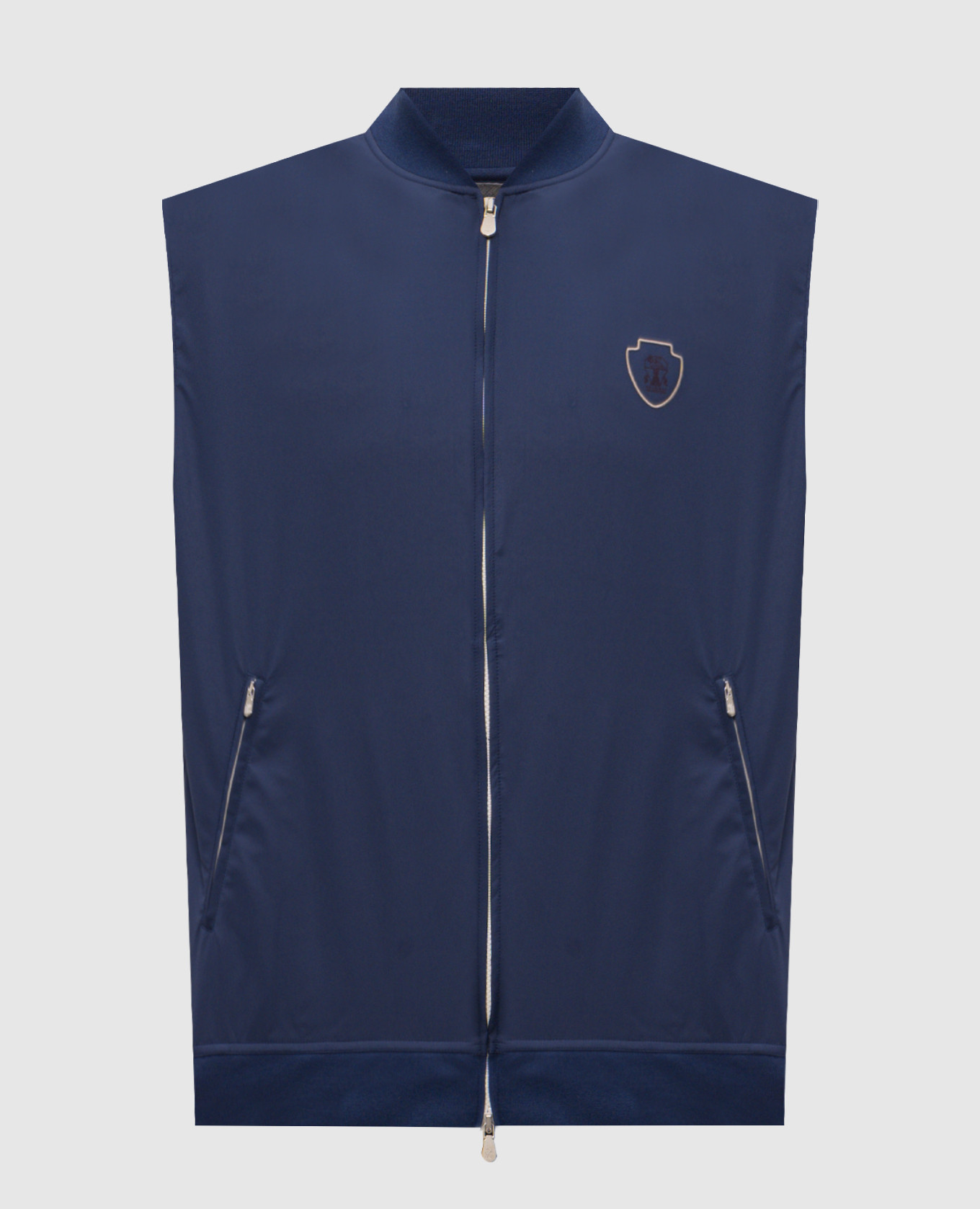Blue vest with emblem print