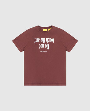 Off-White Children's burgundy Art Quote T-shirt 44BAA002F26J00B