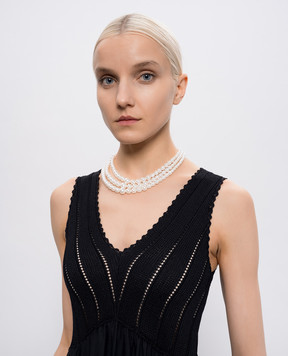 Madreperla White multi-layered necklace with pearl beads 210125