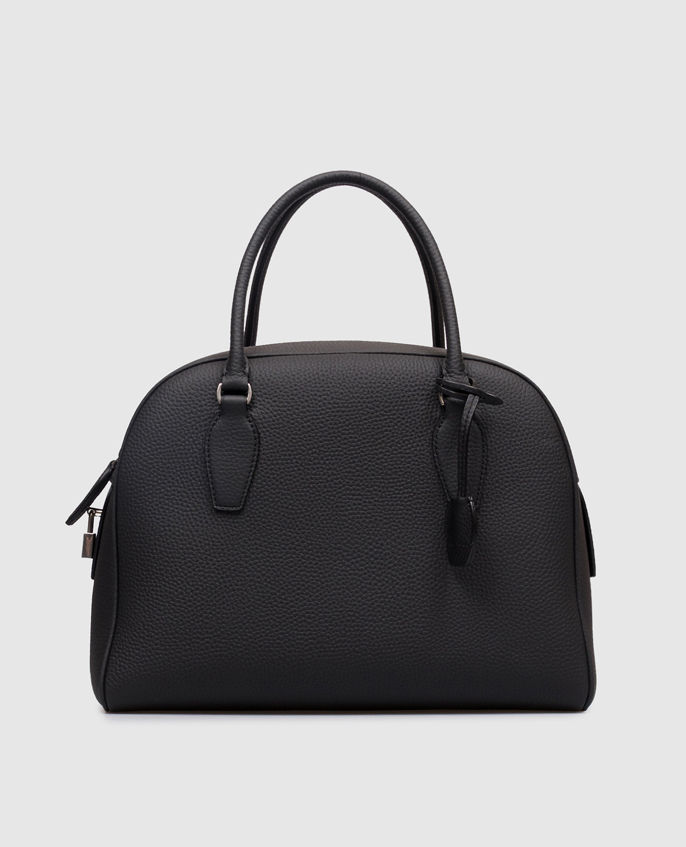 Black leather bowler bag India 12.00