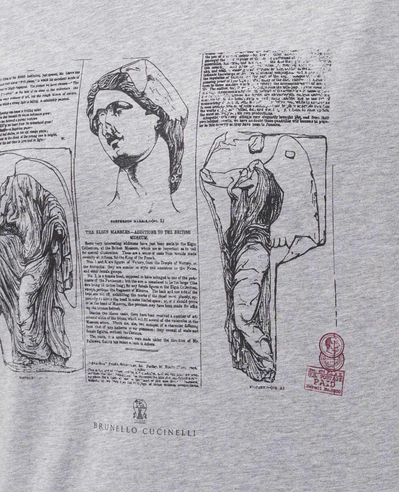 Grey melange printed T-shirt Brunello Cucinelli 5