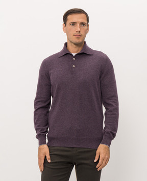 Brunello Cucinelli Purple cashmere polo shirt M2200295