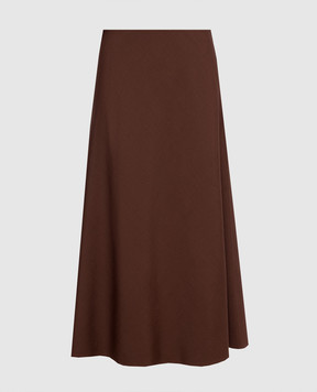 Brunello Cucinelli Brown midi skirt with wool MP143G3634