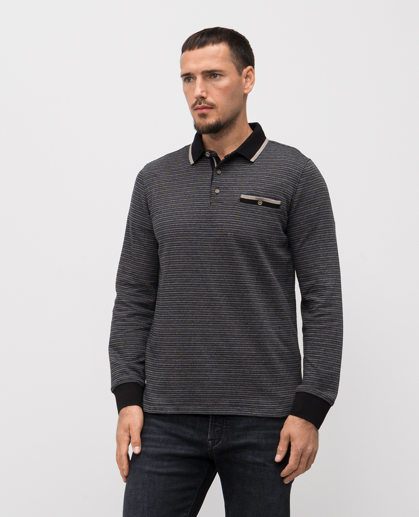 

Gray polo shirt with pattern Florentino, Grey