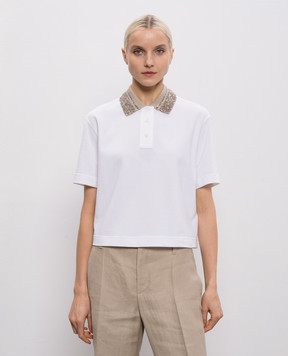 Brunello Cucinelli White polo with sequins M0T63EJ105