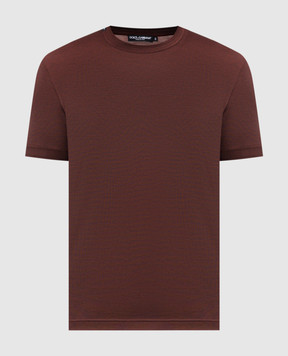 Dolce&Gabbana Brown silk T-shirt G8ST1TG7P0F