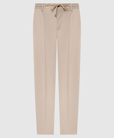 Beige wool pants
