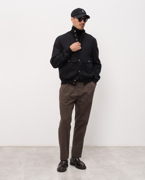Brunello Cucinelli Black wool and cashmere turtleneck M2400103