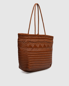 Gianni Chiarini Paloma Brown Woven Leather Tote Bag with Keychain BS11372COMMPLINT