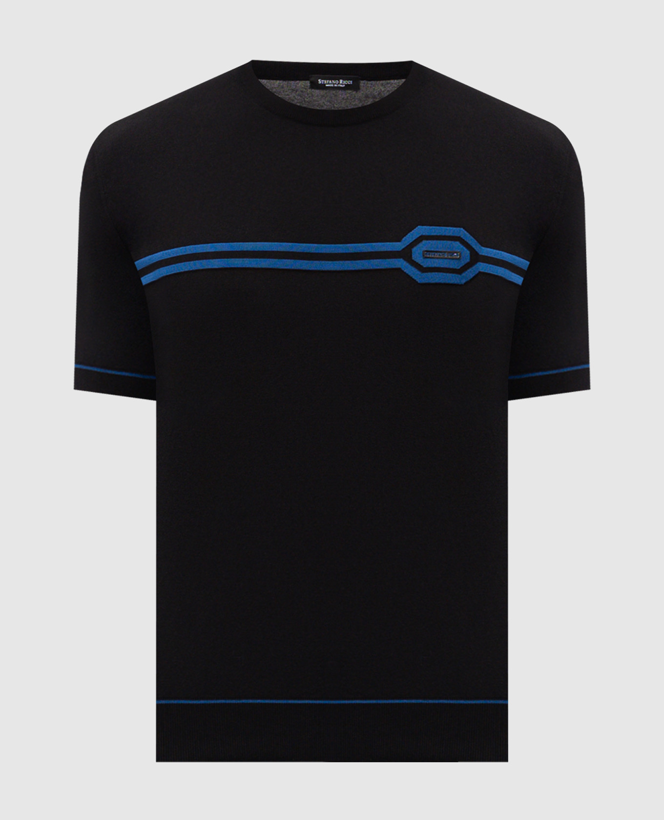 Black T-shirt with silk