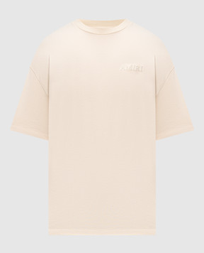AMIRI Beige T-shirt with textured logo embroidery AMJYTE1061