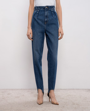 Thierry Mugler Blue jeans with straps 26P6PA0534211