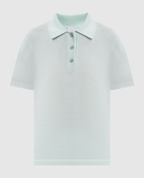 Allude Green cashmere top with polo collar 26211118