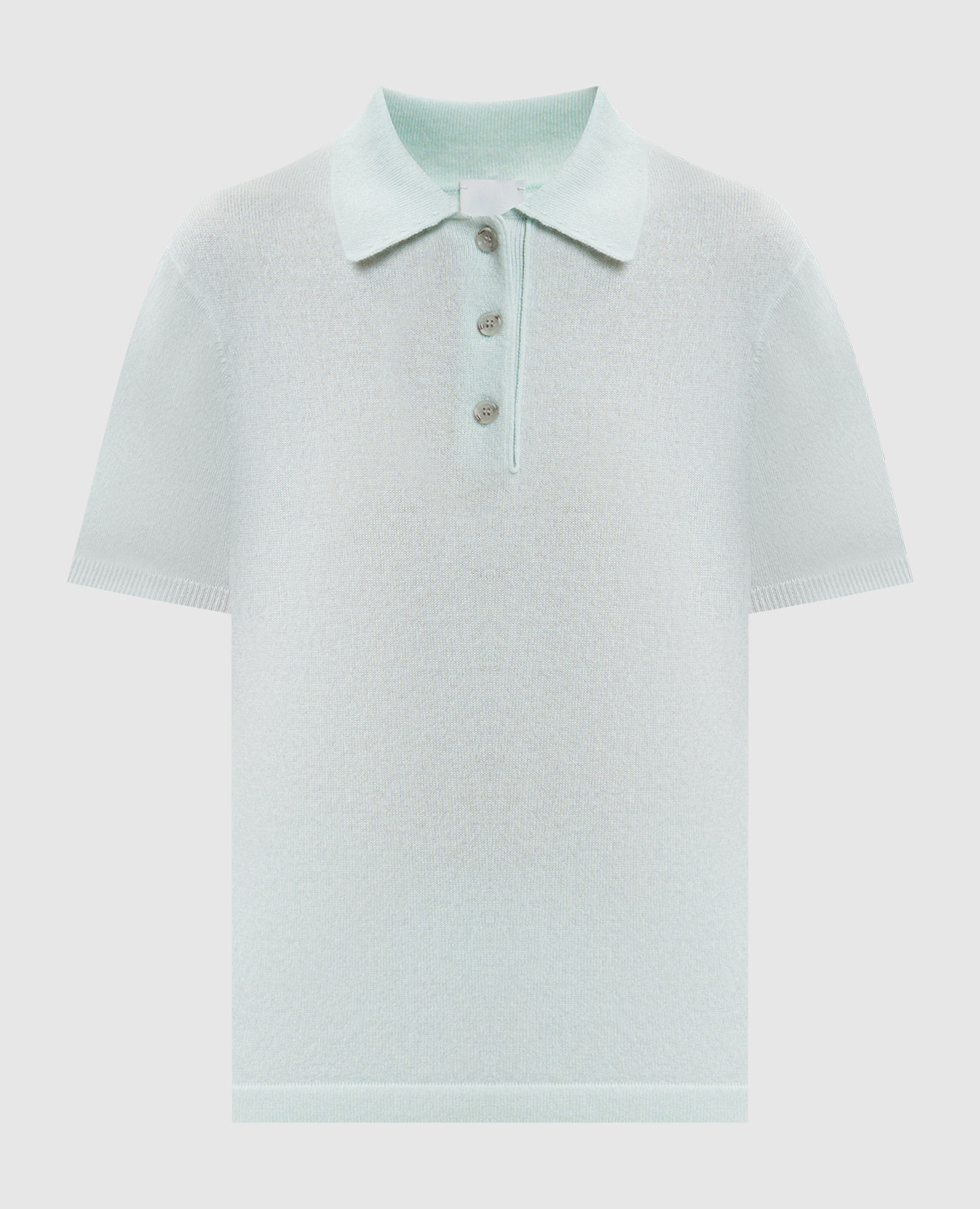 

Green cashmere top with polo collar Allude