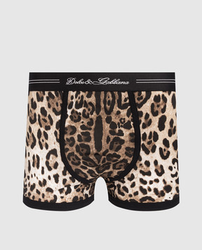 Dolce&Gabbana Brown animal print boxer briefs M4C17JONR61